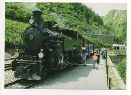 GLETSCH Bahnhof mit Bahn Dampflokomotive