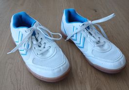 Hallenschuhe Hummel weiss blau Grösse 35 guter Zustand