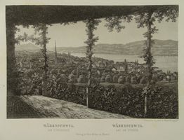WÄDENSWIL, STAHLSTICH VON RUDOLPH RINGGER UM 1870