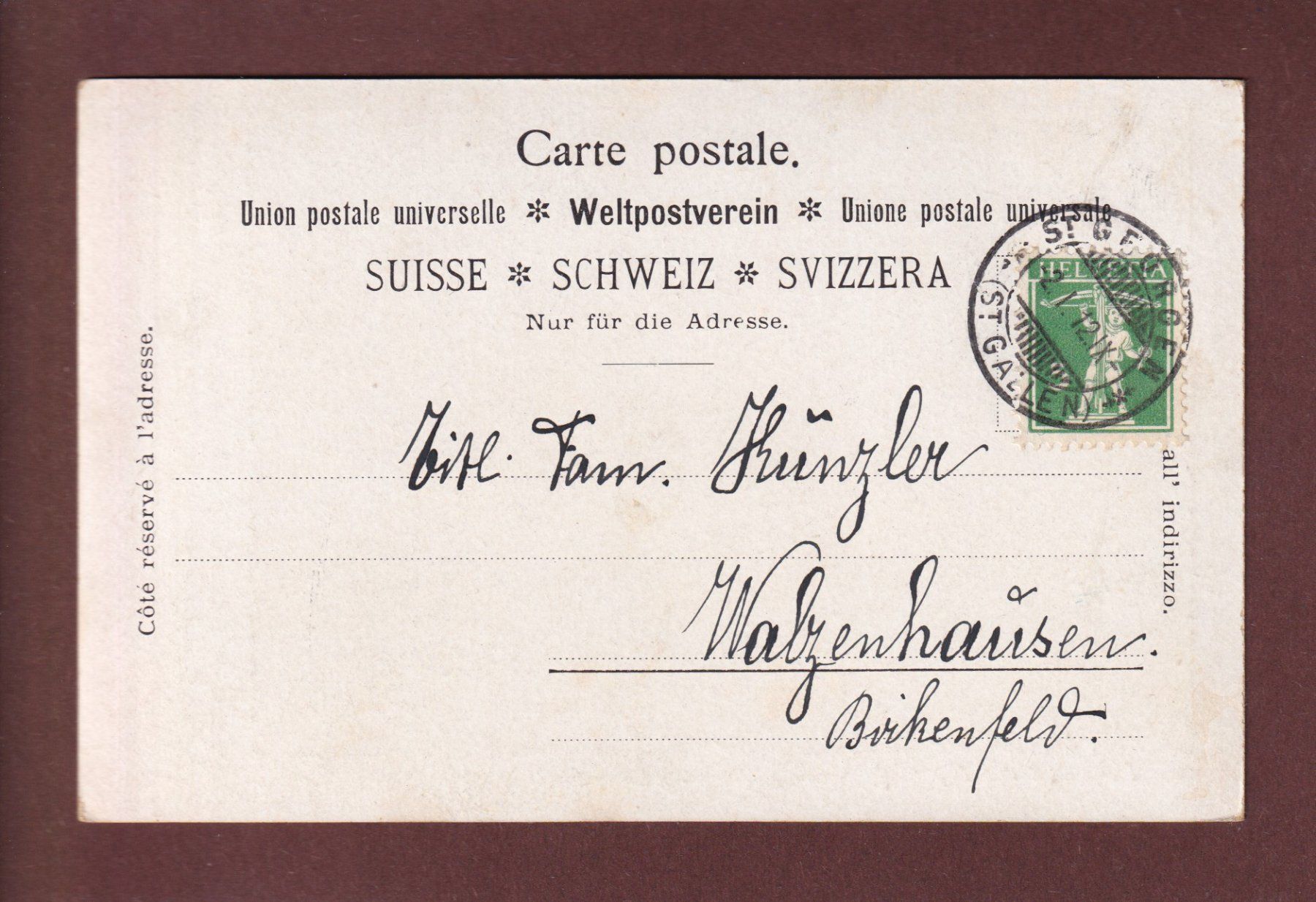 Cartes postales: BERN und die Alpen - 1912 – D'occasion à Pully par nicecards-shop 1