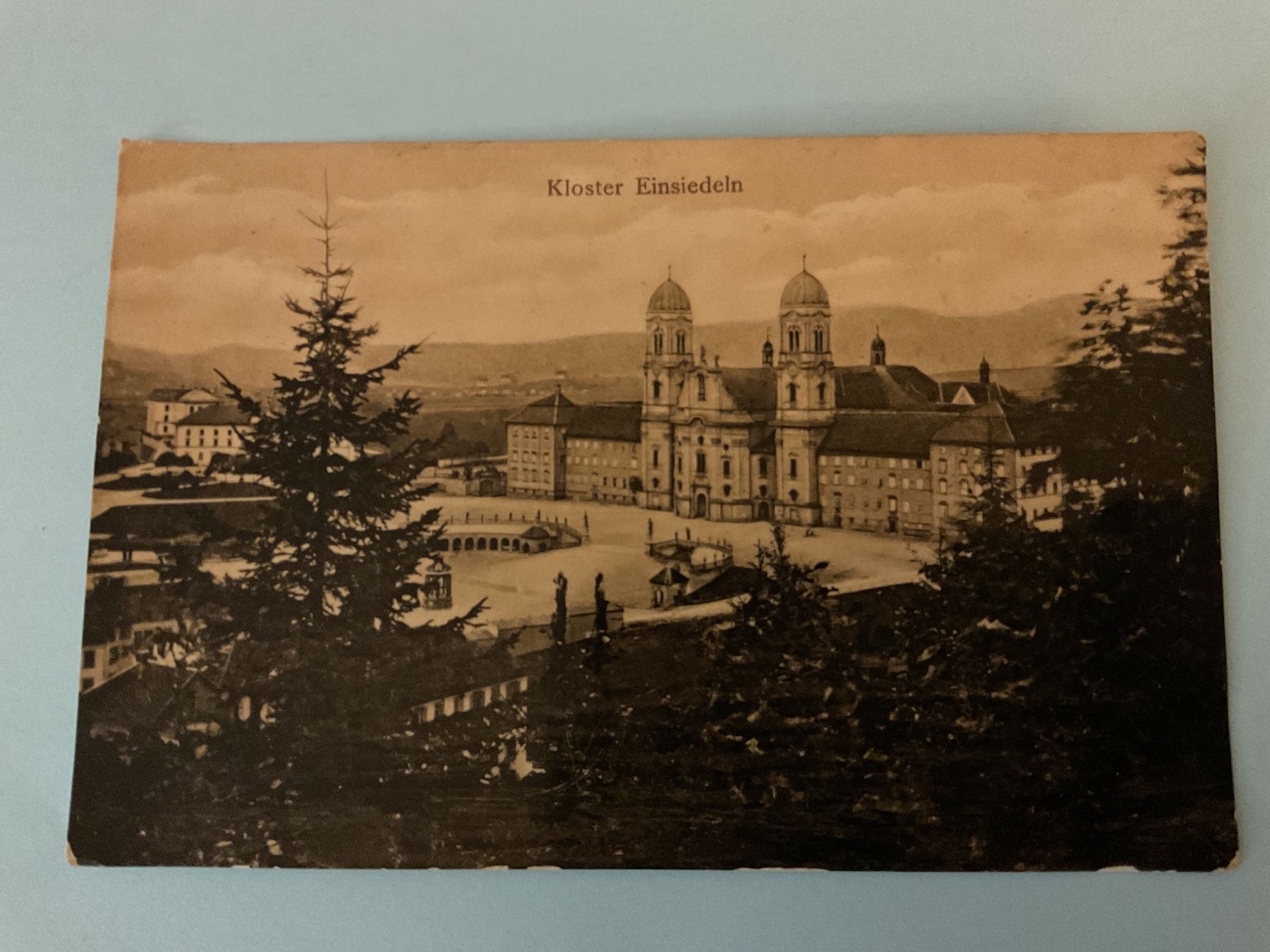 Ansichtskarten: 1908 Ansichtskarte vom Kloster Einsiedeln nach Deutschland – Gebraucht aus Rheinfelden von ricci62
