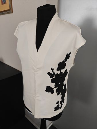 Elegante Sommerbluse, T-Shirt, Blumenmuster, Gr. 38