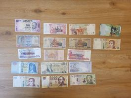 Lot 17 Banknoten aus aller Welt