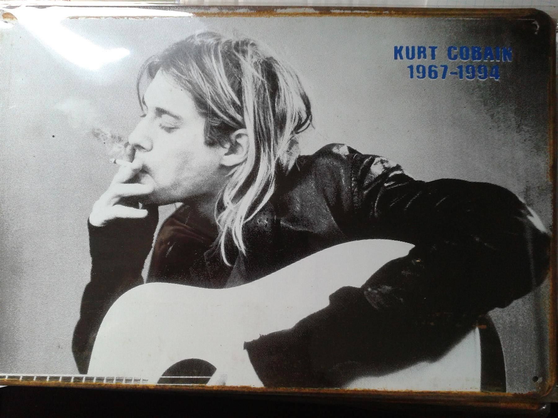 Insegne: Rusty Blechschild-KURT COBAIN -1967-1994 – Nuovo e nell'imballaggio originale da Rupperswil venduto da big-one-sale