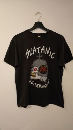 Vintage 1985 Slayer Slatanic Wehrmacht World Tour Shirt L