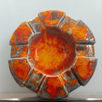 70er J. PAN Keramik / Goebel Aschenbecher Space Age 60er OVP