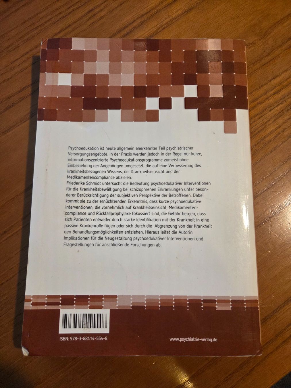 Bücher: Schmidt – Psychoedukation Schizophrenie – Studie 2012 – Gebraucht aus Zürich von ant_m569 1