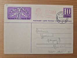 CH-Postkarte Bern in Blumen 1937 Zustand gem.Bilder