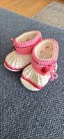 Baby-Häkelschuhe weiss Rosa / ideal zur Geburt