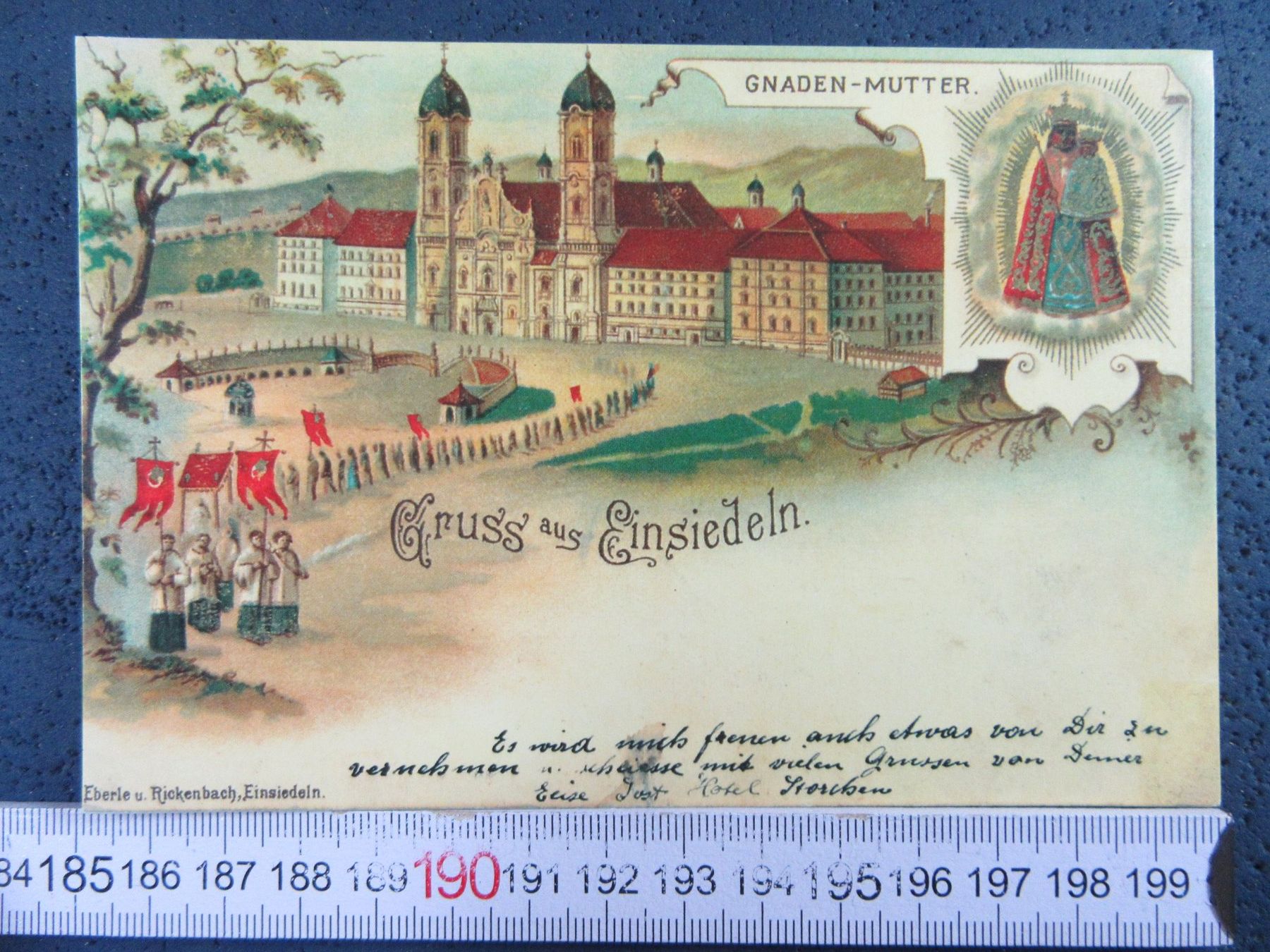 Ansichtskarten: GRUSS AUS EINSIEDELN REPRO SZ AK – Gebraucht aus Ettingen von Hausi4711