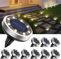 10 Stück Solar Bodenleuchten Aussen 8 LED Gartenbeleuchtung