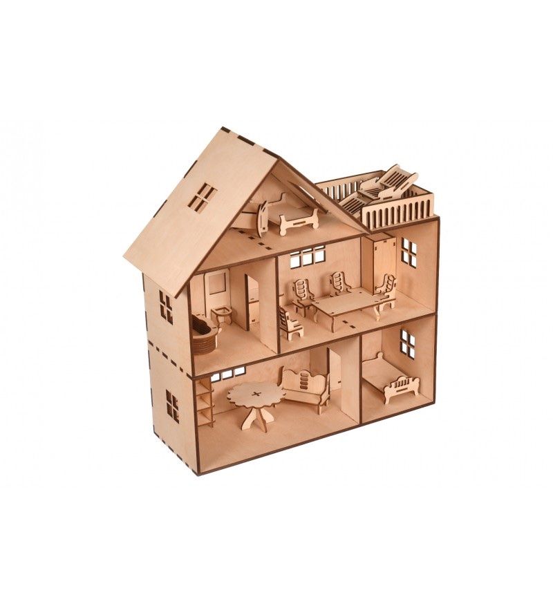 Puppenhäuser & -möbel: Puppenhaus Mit Möbeln Aus Holz – Neu (gemäss Beschreibung) aus Buchs Zh von bar_7kk7 1