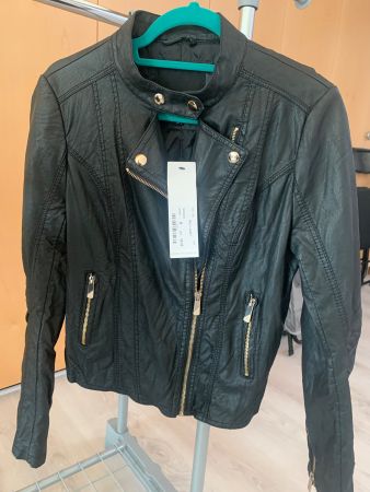 Schwarze KunstlederJacke Damen Gr.M Versand nach Wunsch