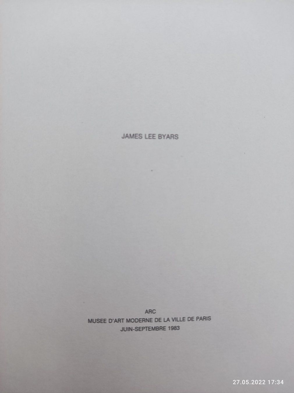 Libri: JAMES BYARS - AUSSTELLUNGSKATALOG 1983 – Usato da Goldach venduto da Gaip 8