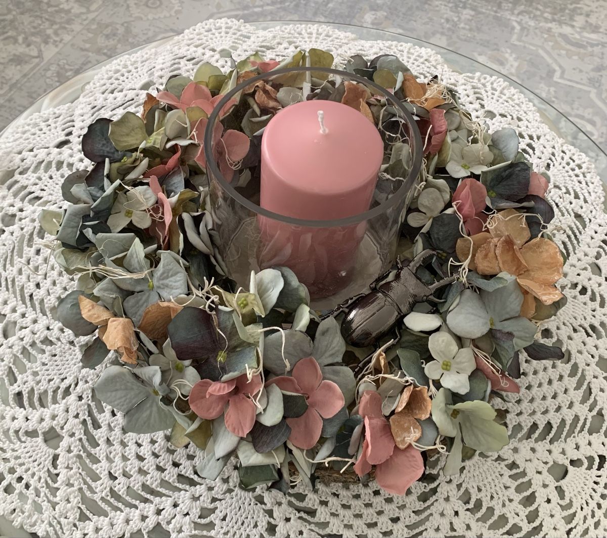 Alle Dekorationen: Kranz mit Windlicht/Arrangement – Neu und originalverpackt aus Diepoldsau von Luxusdeko