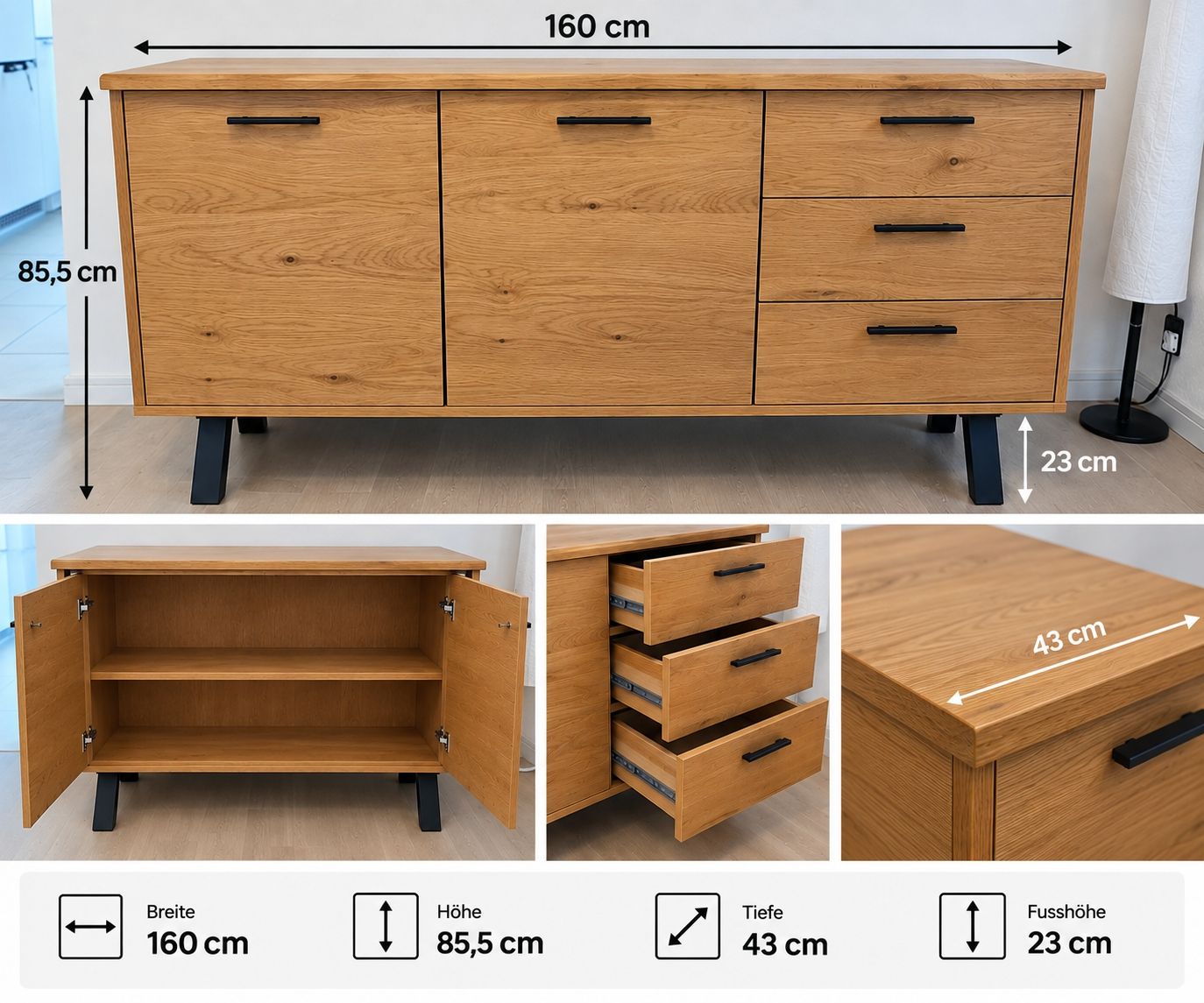 Jysk Set di tavolo e panche: 3er Möbel-Set: Esstisch, Sideboard & Vitrine – Usato da Buchs ZH venduto da foli01 1