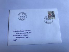FDC, Unwetter in der Schweiz, 7.9.1987