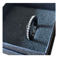 Schwarzer Anti-Stress-Ring / Spinner-Ring Edelstahl Gr. 57