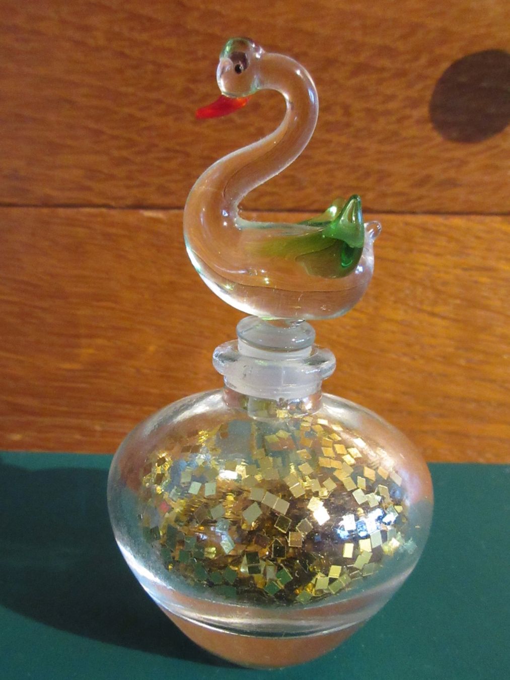 Flacons: Parfum Flacon, Glasflasche mit Glas Schwan + Glitzer – Gebraucht aus Egg b. Zürich von Mogli93 1