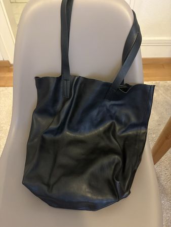 Shopper Tasche schwarz Kunstleder guter Zustand