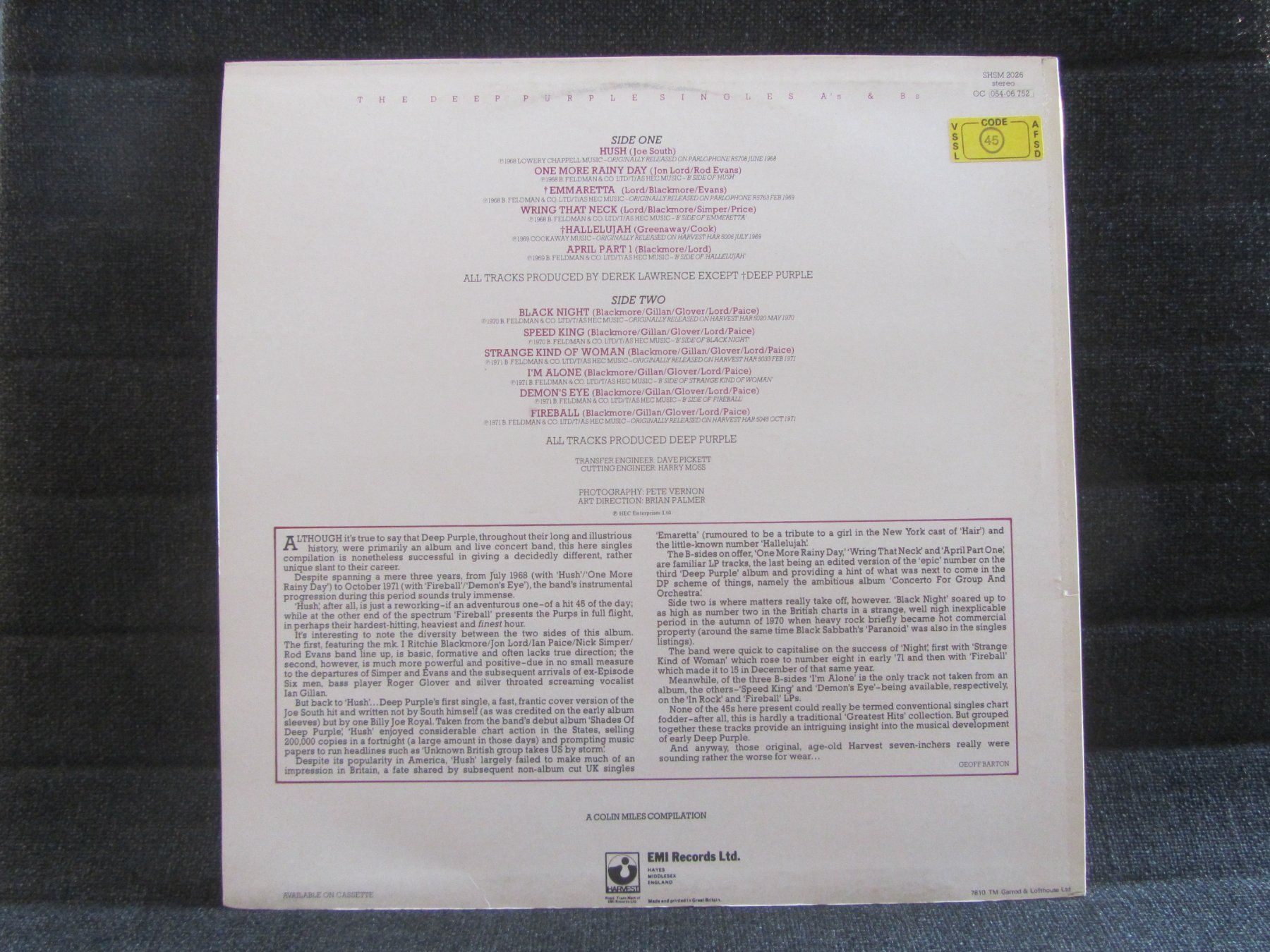 Schallplatten: The DEEP PURPLE Singles A`s  &  B`s – Gebraucht aus Seengen von mikelele 3