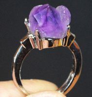 Ring M-177 – Amethyst Cluster – Versilbert – Grössenverstell