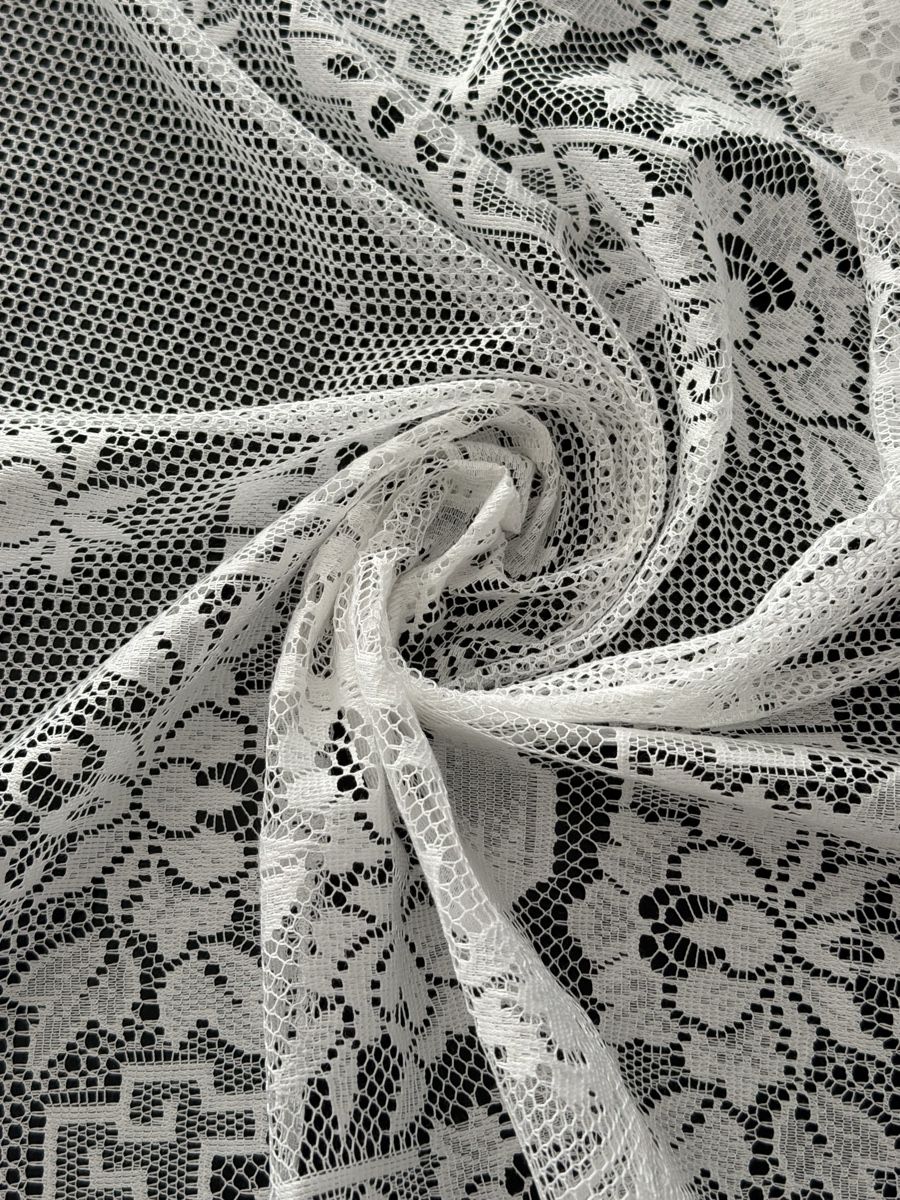 Tessuti: Spitzenstoff weiss mit Blumenmuster neu – Nuovo (secondo la descrizione) da Winterthur venduto da tat_ky5h