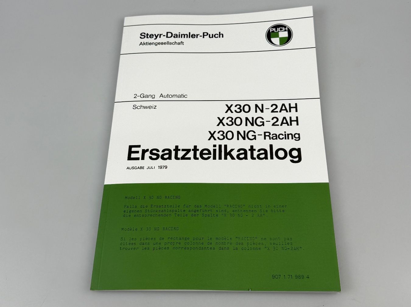 Puch Mofas: Puch X30 Ersatzteilkatalog neu – Neu und originalverpackt aus Hallau von mofaplus