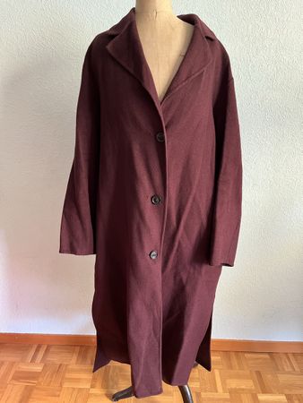 Manteau bordeau laine et soie comptoir des cotonniers