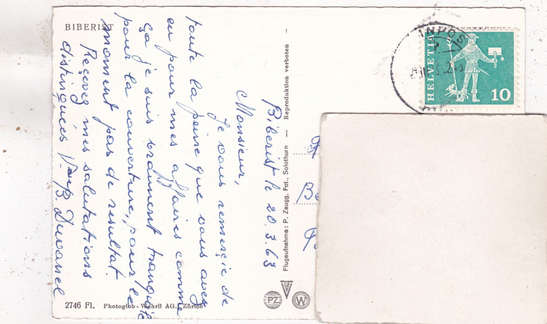Ansichtskarten: Biberist 1963 – Gebraucht aus Herisau von Lisegrat2008 1