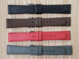 Lot 4 Uhrenbänder Leder 18mm, neu, Pebro