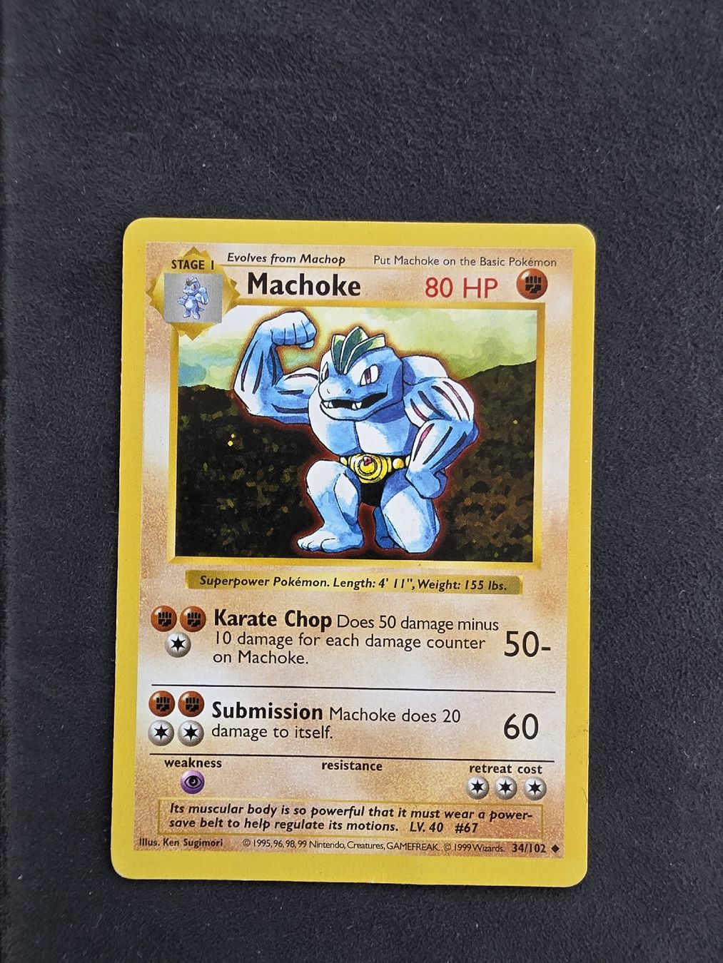 Pokémon Carte collezionabili: Pokemon Machoke Karte Shadowless Base Set – Usato da oberbuchsiten venduto da thug4