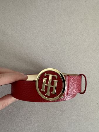 Tommy Hilfiger Damengürtel rot Leder Gr. 95cm
