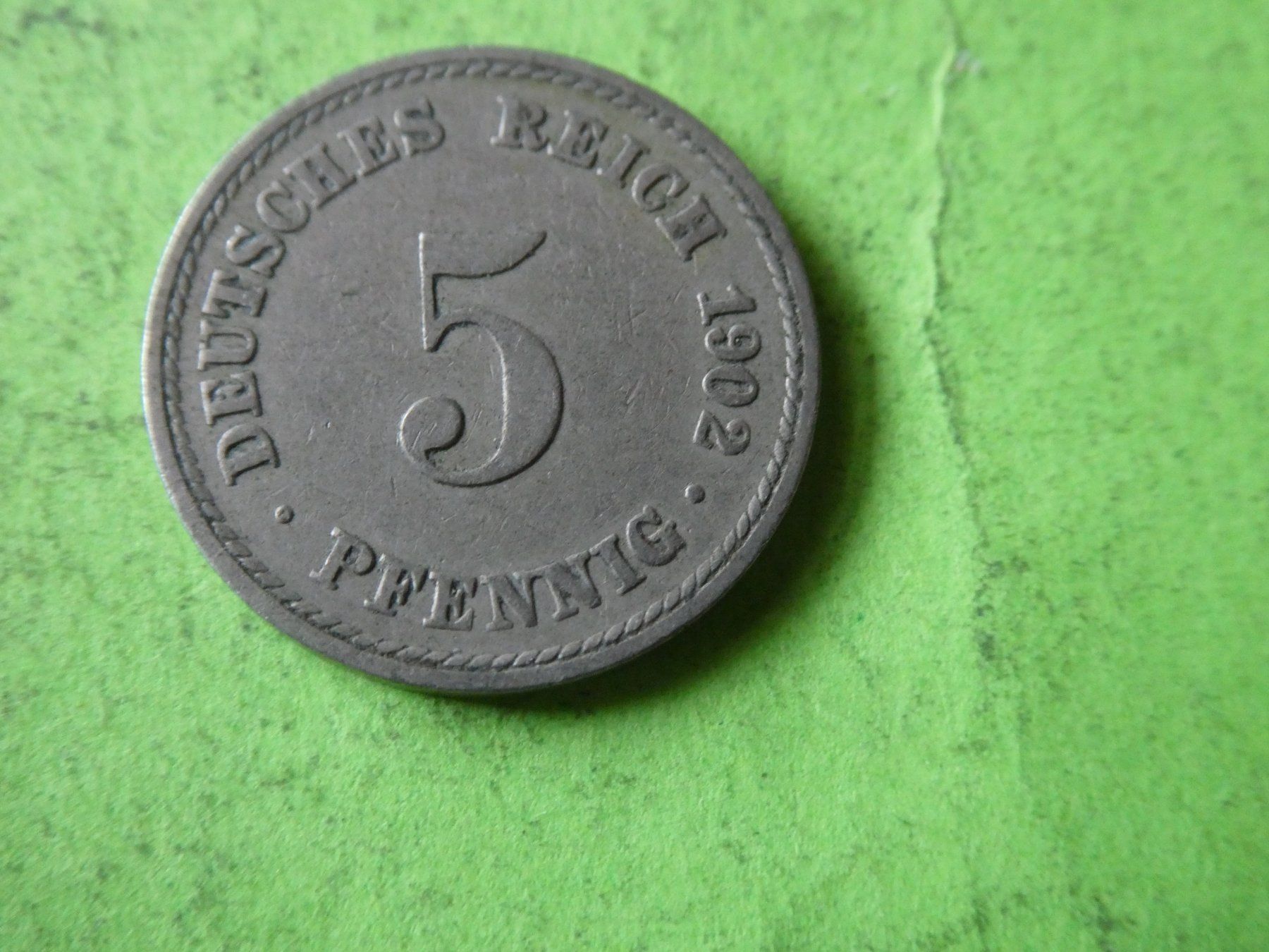 Tutti le monete: Dt. Reich 1902 A, 5 Pfennig – Usato da Hinterforst venduto da Rohusri