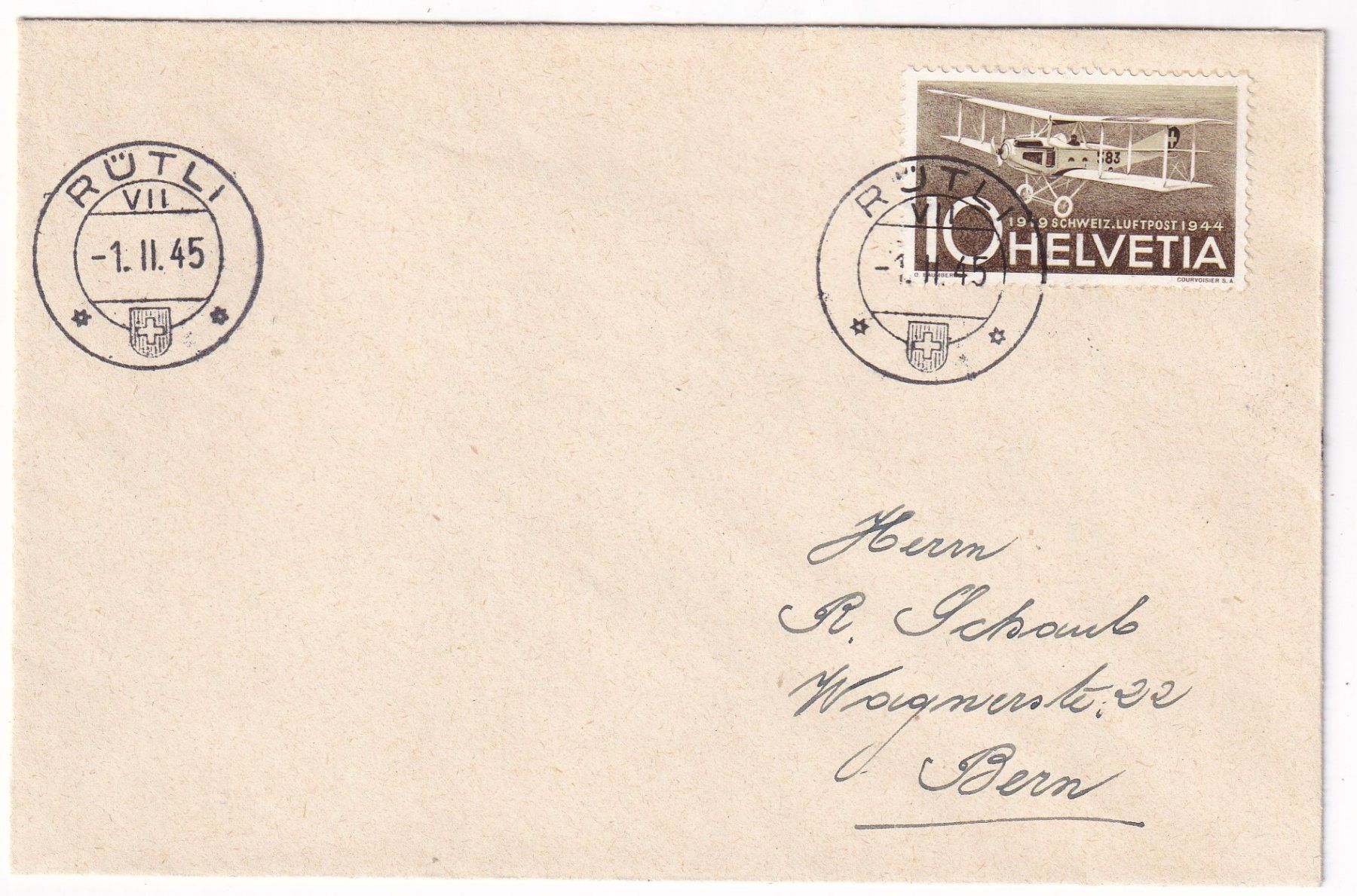 Tutti i francobolli: Flugpostbrief Sonderflug 1945 – Usato da Neuchâtel venduto da karlpierrino