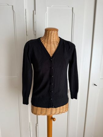 Feinstrick Cardigan schwarz XS