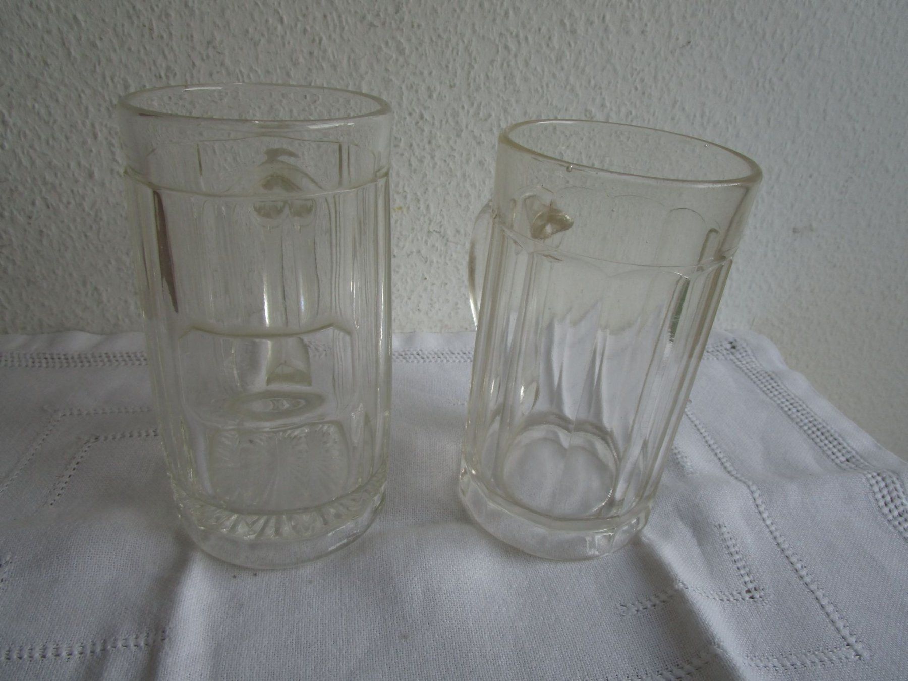 Bicchieri: 2 alte Bierkrüge, geeicht 0.5 L, ca. 1940 – Usato da Binningen venduto da mondoantico 2