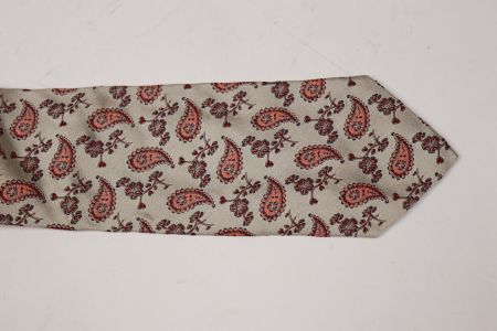 ETRO Silver and Red Paisley Silk Tie - ETRO Seidenkrawatte