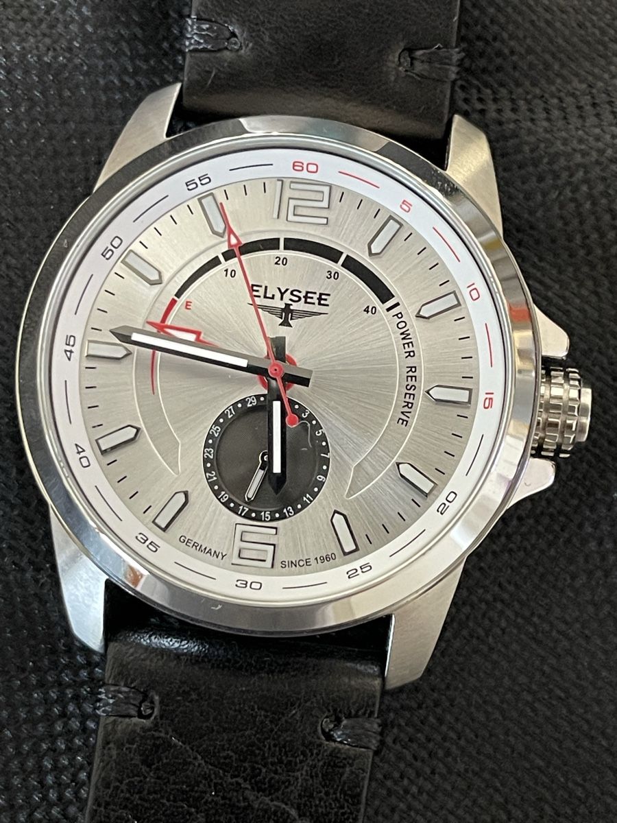 Orologi: Neue Élysée Automatic Herrenuhr Lederarmband schwarz – Nuovo (secondo la descrizione) da Einsiedeln venduto da gastroinventar 1