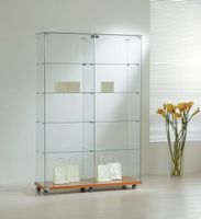Glasvitrine, Kirsch, Silber & Wenge (B.117cmxT.40cmxH.180cm)