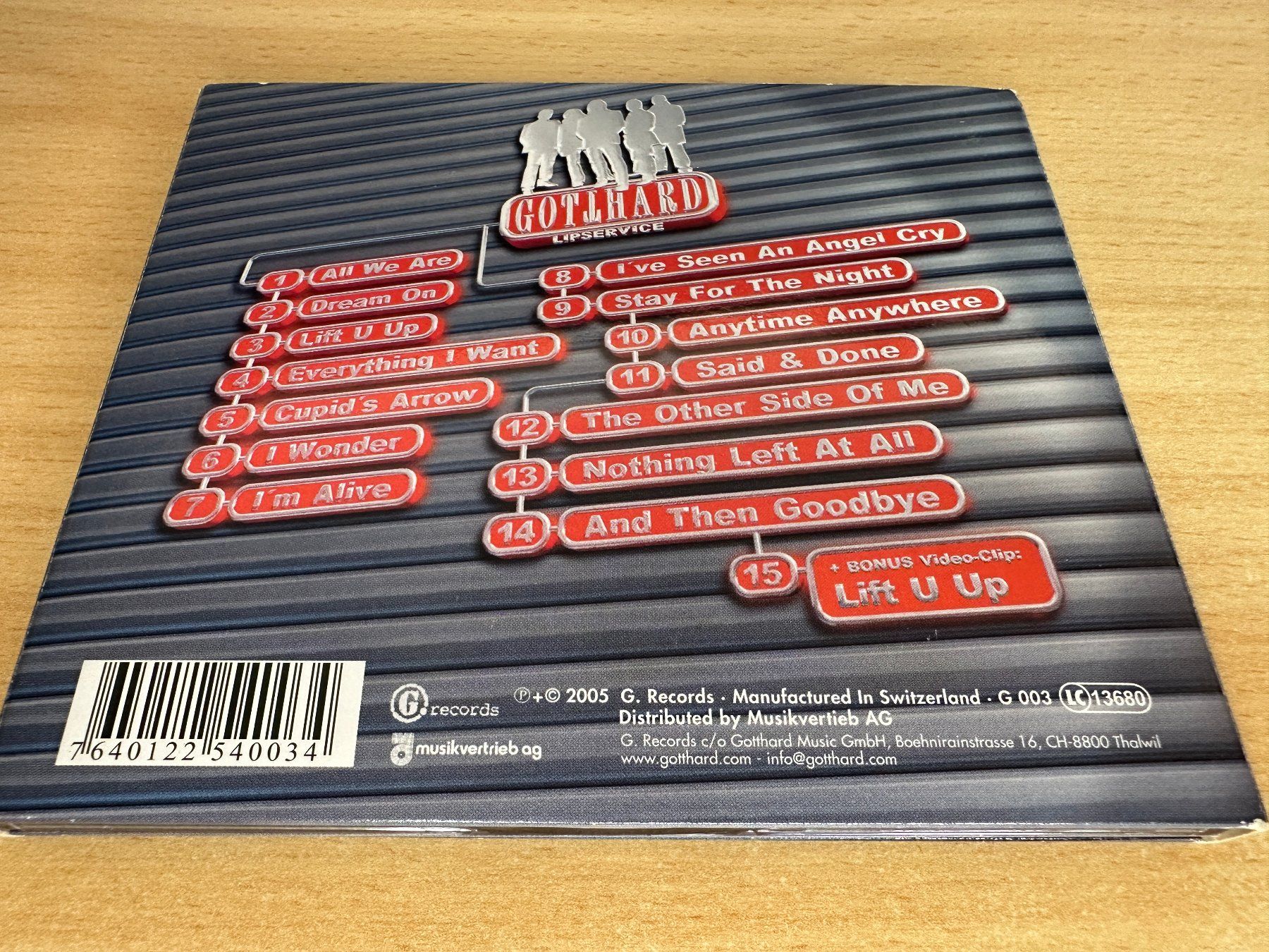 CD: Gotthard – Lipservice – Usato da Rikon im Tösstal venduto da Alpenmutz 1