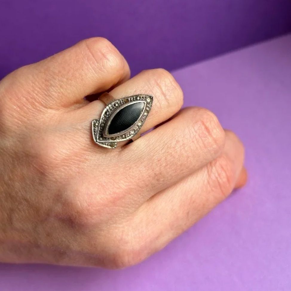 Onyx Anelli: Silberring Onyx Tropfen (54) – Usato da Laufen venduto da Bellebellezza 4