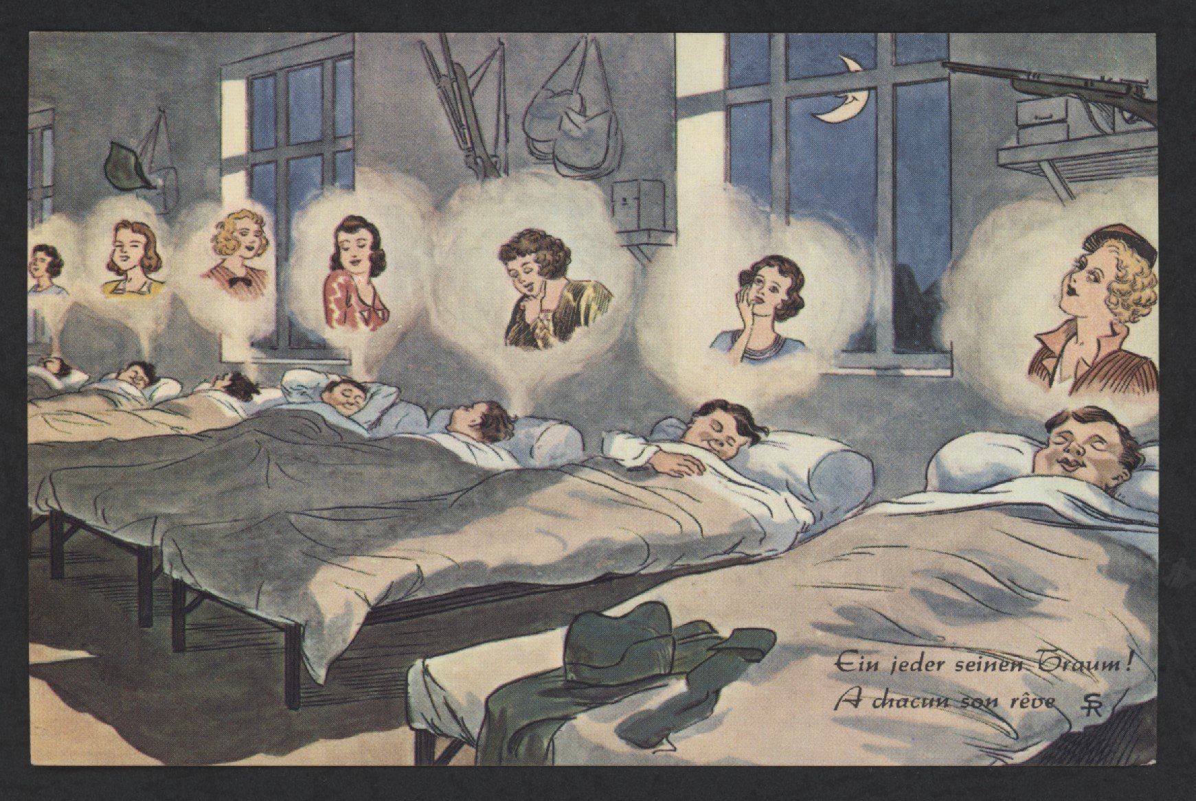 Cartoline postali: Humorvolle Militär Postkarte – Usato da Opfikon venduto da Pritt04