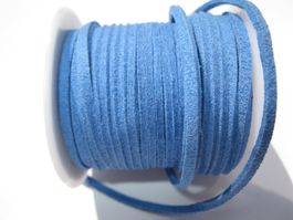 2 Meter Wildlederband, flach, blau 2,3mm