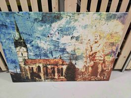 Vintage-Leinwanddruck aus der Slowakei, 120 x 80 cm