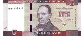 Liberia 5 Dollars 2016 P 31a UNZ Serie AB