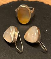 Perlmutt/Silber 925 Ohrringe und Fingerring pro Stk