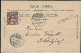 GR Rongellen - Stabstempel - Thusis - Karte - EF - Litho