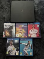 Sony PlayStation 4 Slim PS4 + 5 Spiele inkl. alle Kabel