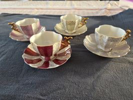 Vintage Porcelain Tea Cups & Saucers Set - 4 Pieces ☕️